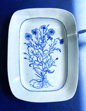 Load image into Gallery viewer, Fine English porcelain rectangle dianthus platter