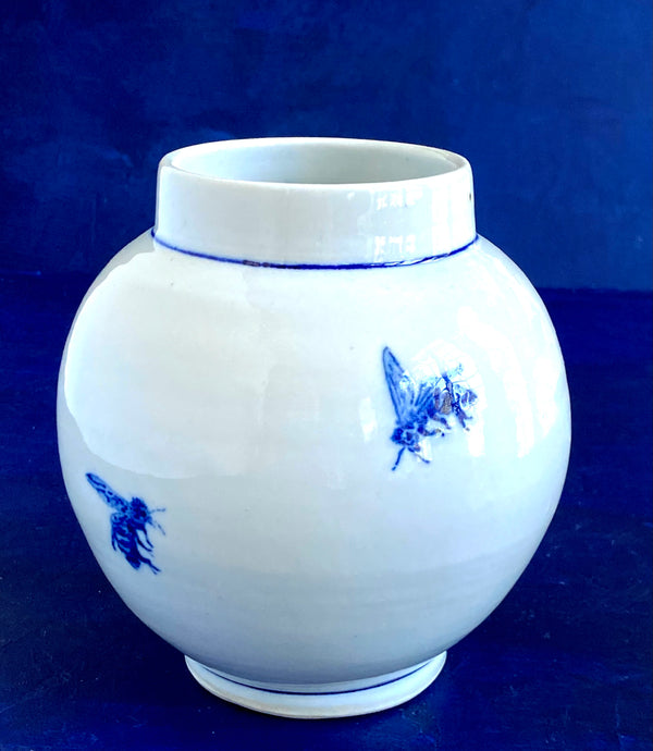 English porcelain bee vase