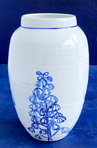 English porcelain fritillaria persica vase with bug