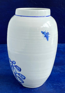 English porcelain fritillaria persica vase with bug