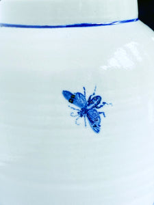 English porcelain fritillaria persica vase with bug